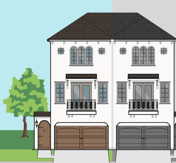 Three Story Townhome Plan F1056 A1.1