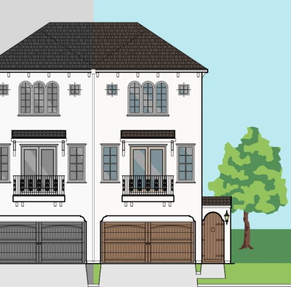 Three Story Townhome Plan F1056 A1.1