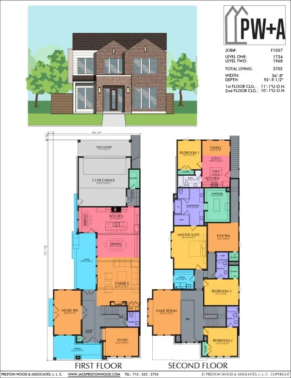 Two Story Urban Home Plan F1057