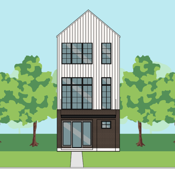 Three Story Townhome Plan F1067 A1