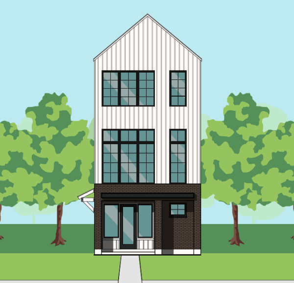 Three Story Townhome Plan F1067 A1