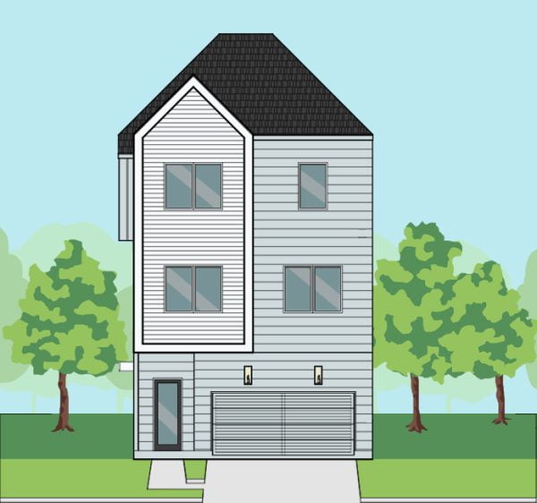 Three Story Townhome Plan F1100 A1.1