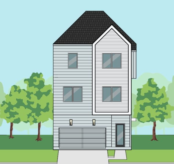 Three Story Townhome Plan F1100 A1.1