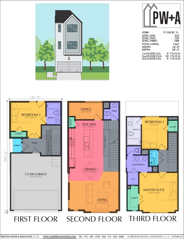 Three Story Townhome Plan F1100 B1.1