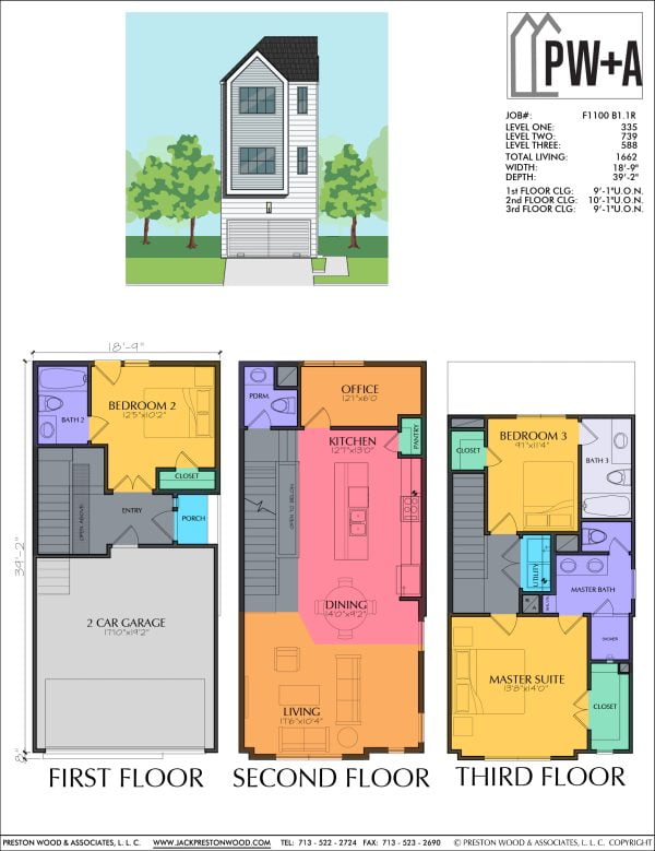 Three Story Townhome Plan F1100 B1.1