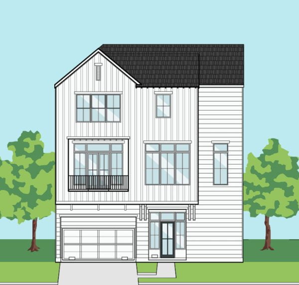 Three Story Townhome Plan F1102 A