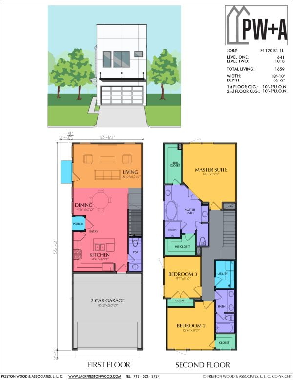 Two Story Townhome Plan F1120 B1.1L