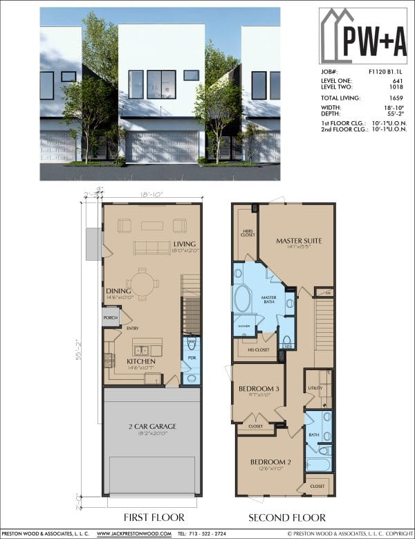 Two Story Townhome Plan F1120 B1.1L