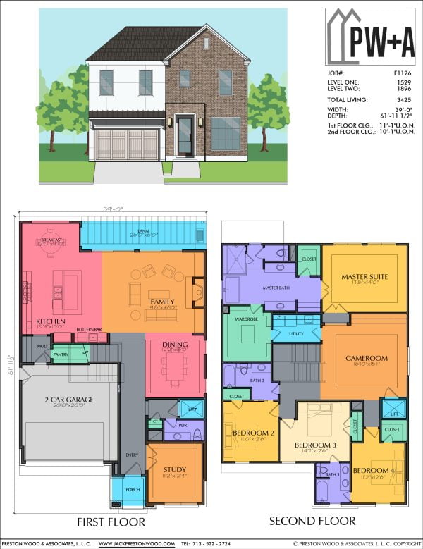 Two Story Urban Home Plan F1126