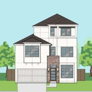 2 1/2 Story Urban Home Plan F1174
