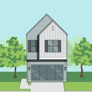 Two Story Townhome Plan F1198 A1.1