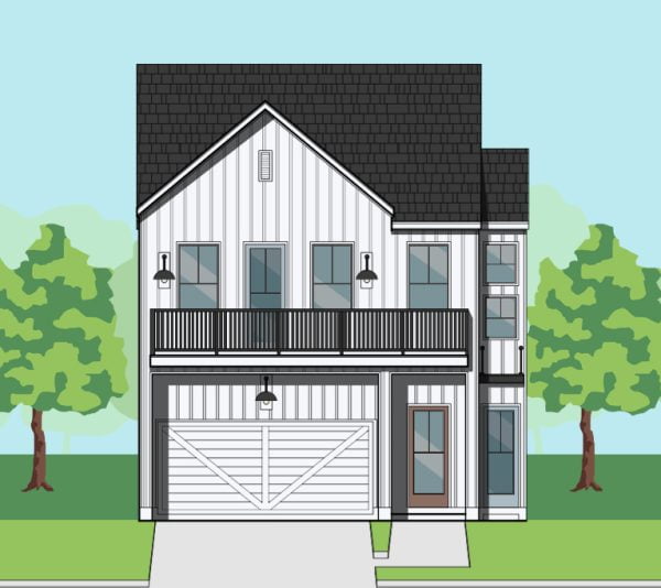 Two Story Townhome Plan F1245 A1.1R