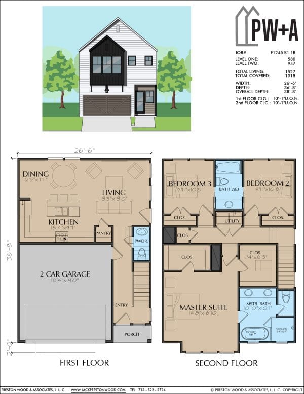 Two Story Townhome Plan F1245 B1.1