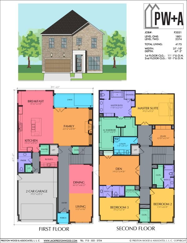Two Story Urban Home Plan F2031