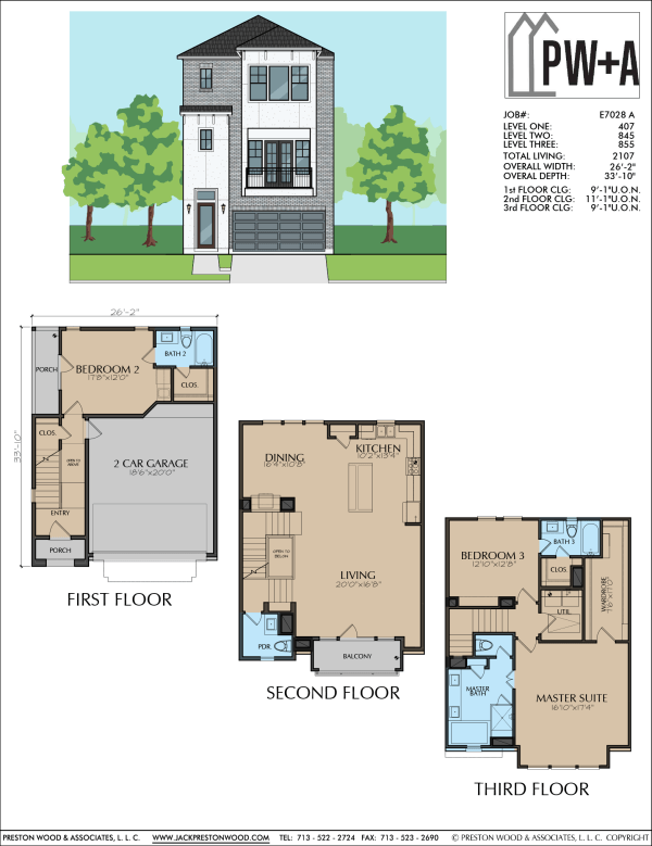 Three Story Home Plan E7028 A1.1