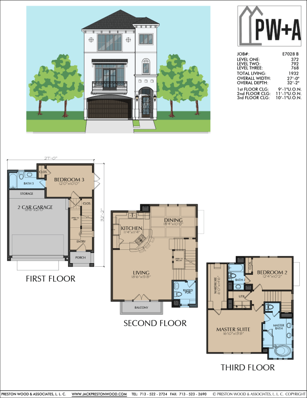 Three Story Home Plan E7028 B1.1