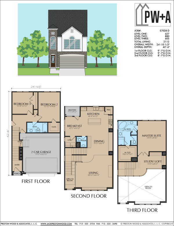 Three Story Home Plan E7028 D1.1