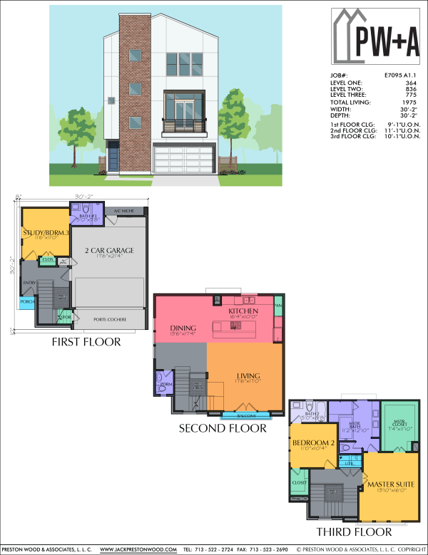 Three Story Home Plan E7095 A1
