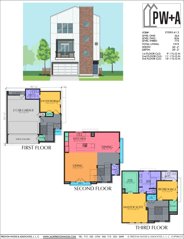 Three Story Home Plan E7095 A1