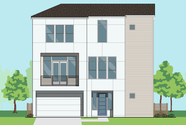 Three Story Home Plan E7095 B1.1