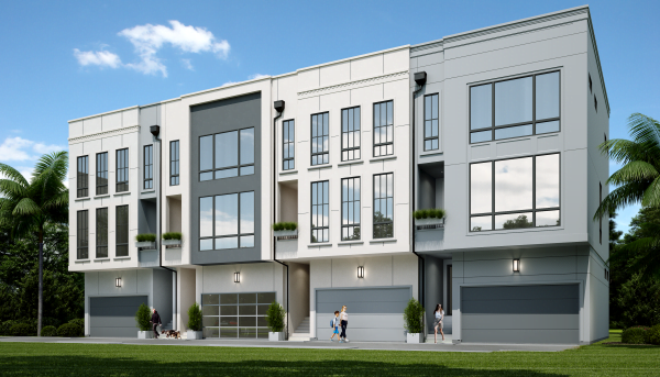 Three Story 4-Unit Townhome Building Plan F0271 B