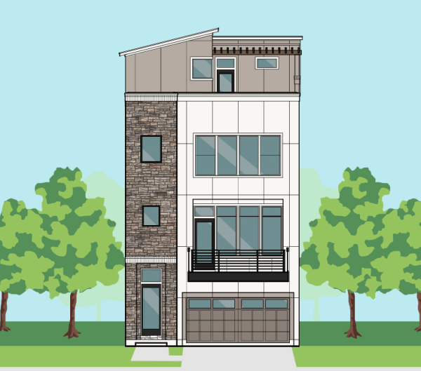 Three Story Townhome Plan E5097 A1