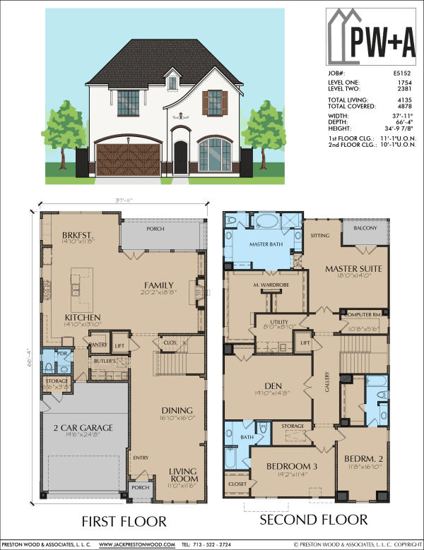 Two Story Urban Home Plan E5152