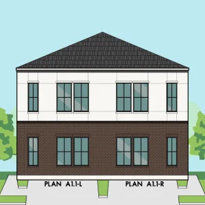 Two Story Duplex Home Plan E6028