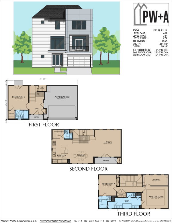 Three Story Home Plan E7139 E1.1