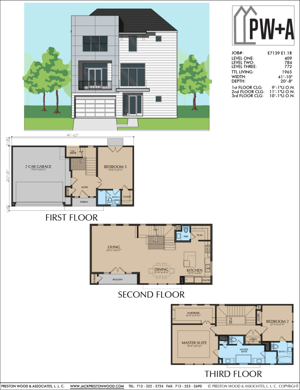 Three Story Home Plan E7139 E1.1