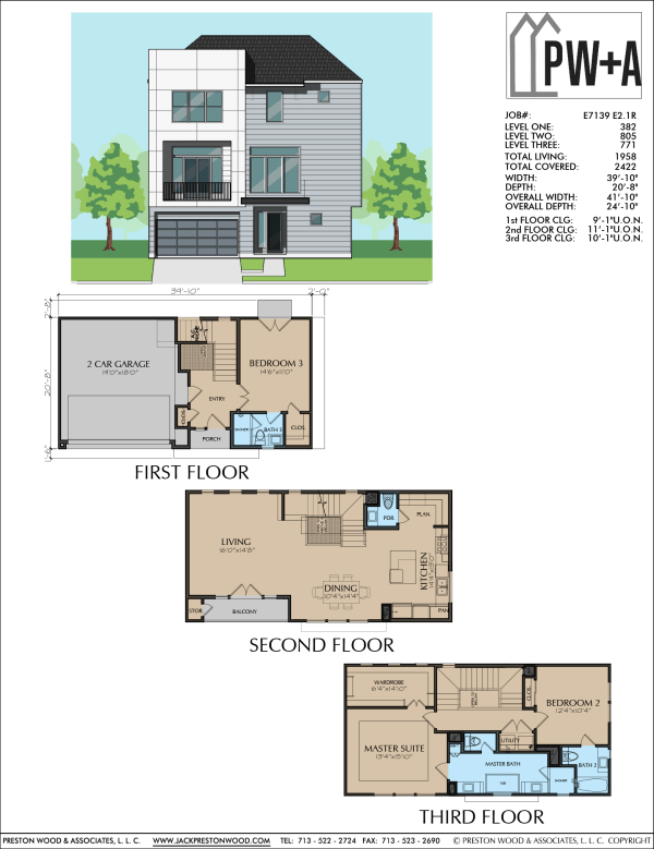 Three Story Home Plan E7139 E2.1