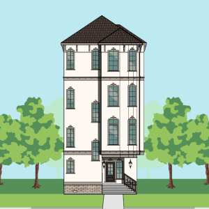 Four Story Townhome Plan E9041 B1.1