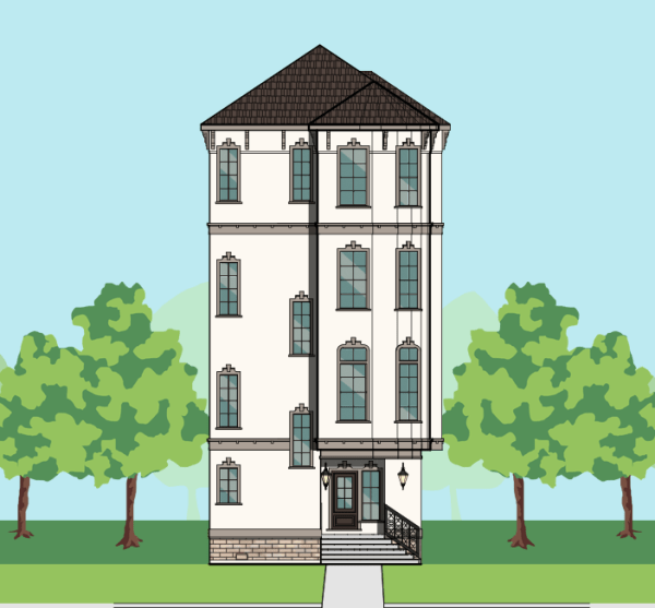 Four Story Townhome Plan E9041 B1.1