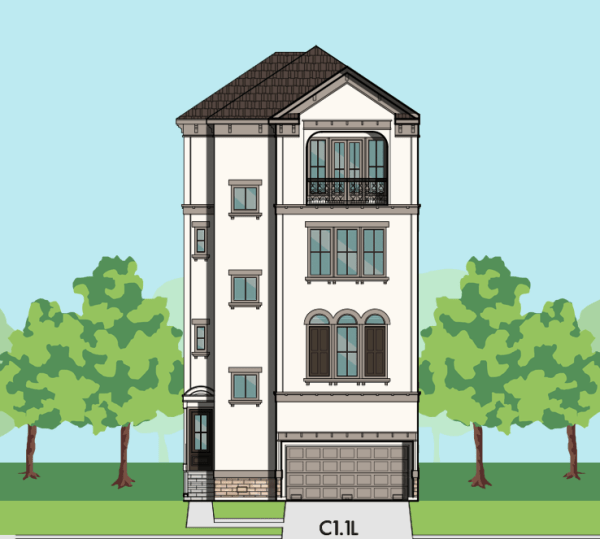 Four Story Townhome Plan E9041 C1.1