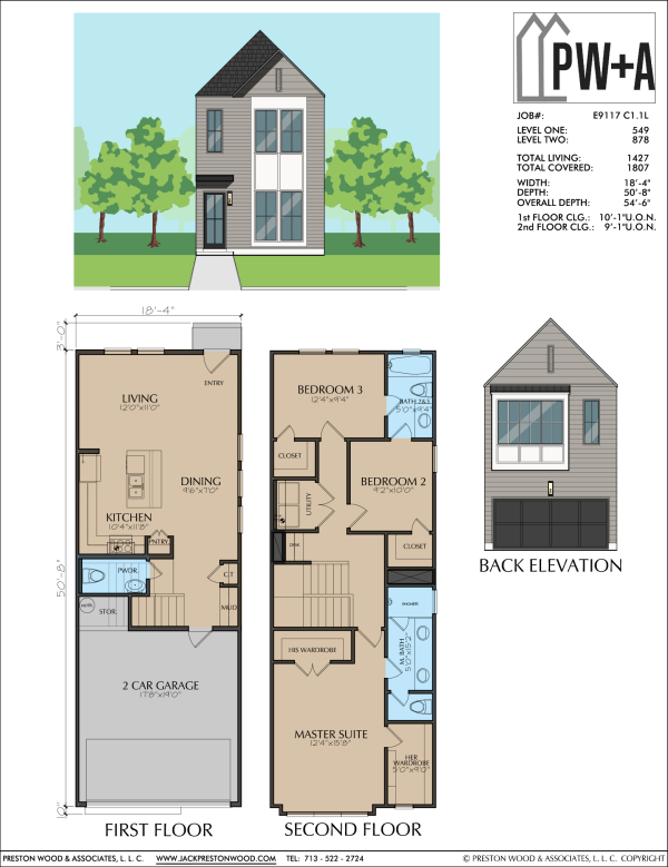 Two Story Townhome Plan E9117 C1.1