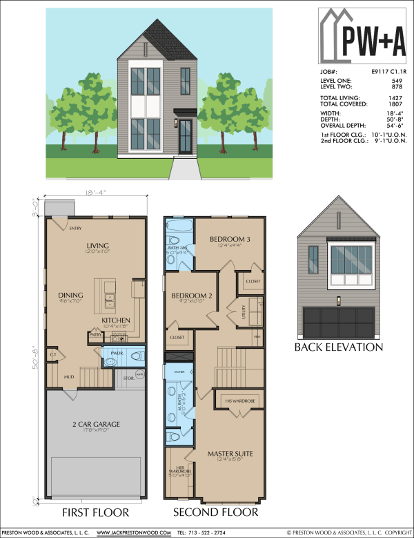Two Story Townhome Plan E9117 C1.1