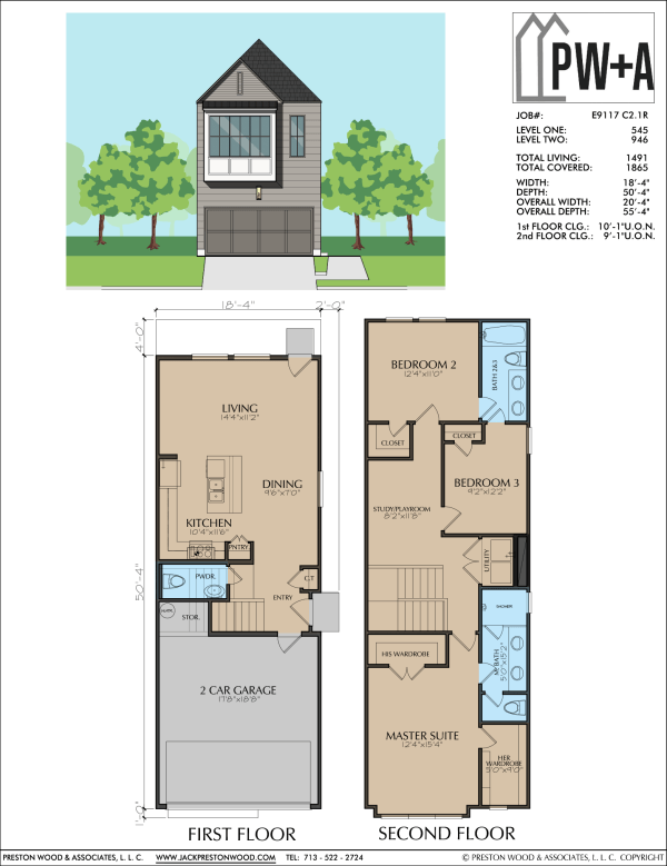 Two Story Townhome Plan E9117 C2.1