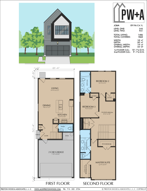 Two Story Townhome Plan E9196 C4.1