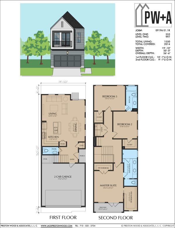 Two Story Townhome Plan E9196 E1