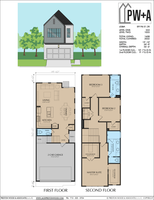 Two Story Townhome Plan E9196 E1