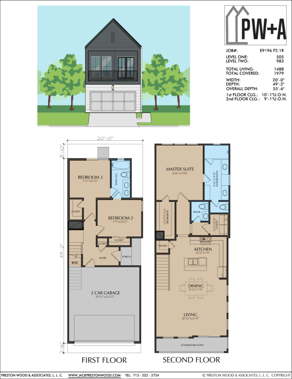 Two Story Townhome Plan E9196 F2.1