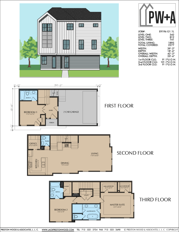 Three Story Townhome Plan E9196 G1.1
