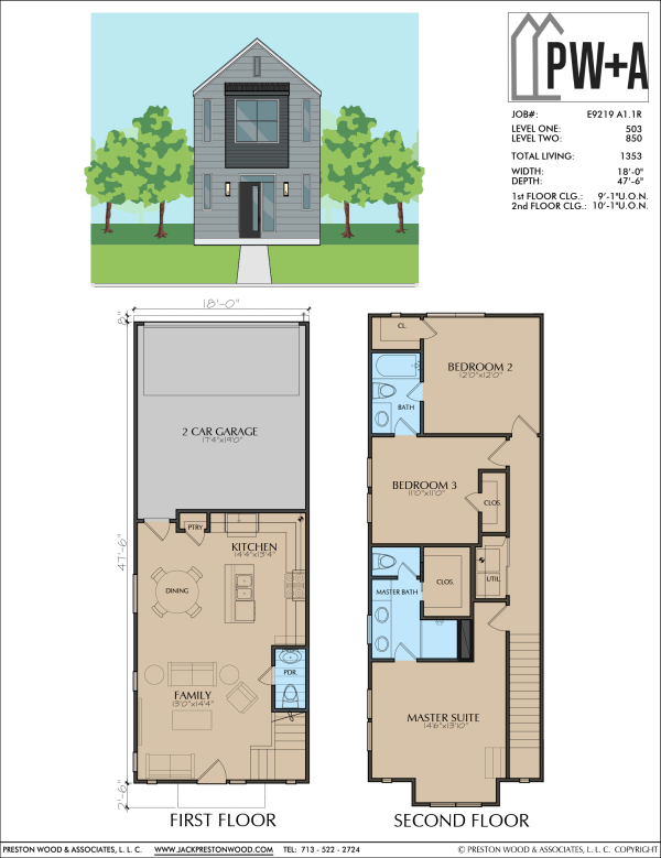 Two Story Home Plan E9219 A1