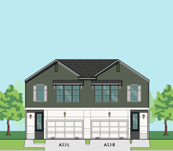 Two Story Duplex Townhome Plan F0004 A
