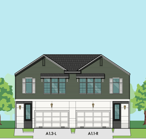 Two Story Duplex Townhome Plan F0004 A