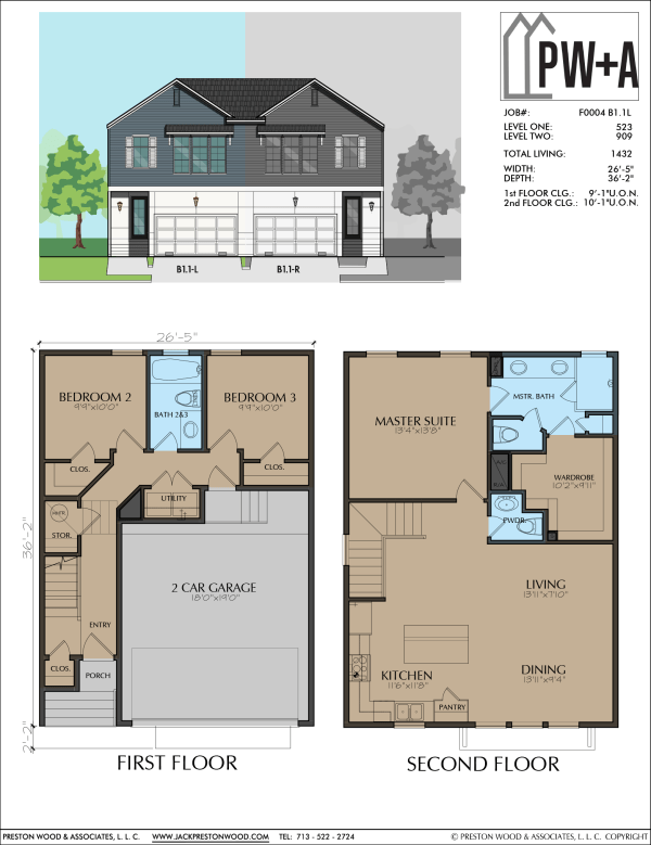 Two Story Townhome Plan F0004 B1