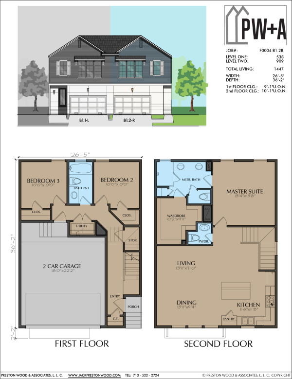 Two Story Townhome Plan F0004 B1