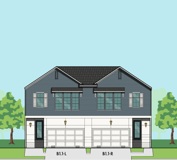 Two Story Duplex Townhome Plan F0004 B