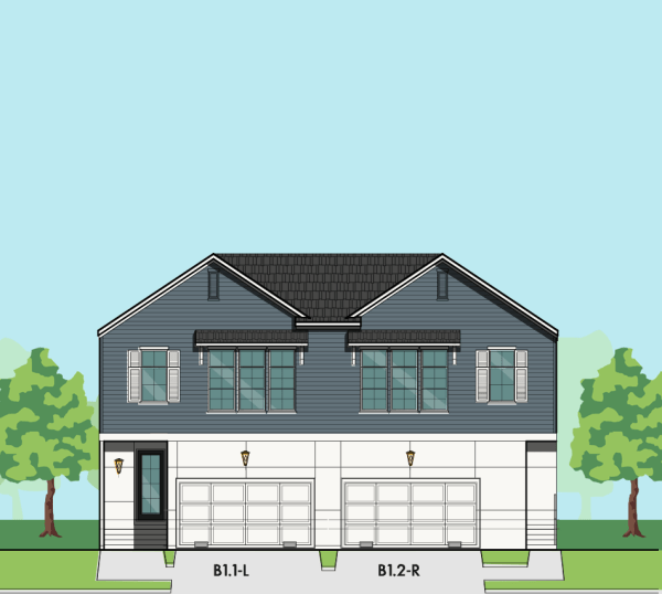 Two Story Duplex Townhome Plan F0004 B