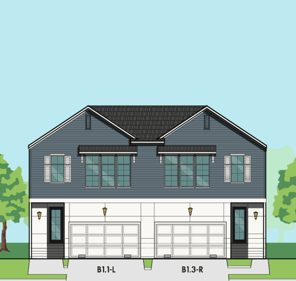 Two Story Duplex Townhome Plan F0004 B